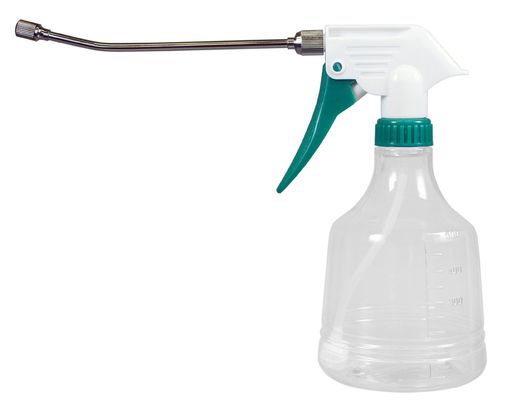 本体:ポリプロピレン、容器:PET.G樹脂 用途:アイロンがけ・掃除・園芸・消毒・調理等 付属品:ロングノズル ロングノズル全長:180mm 内容量:500cc 材質:本体:ポリプロピレン、容器:PET.G樹脂 製品サイズ(縦x横x高さ):約9.5x13x21cm