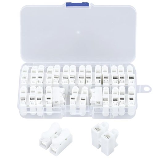 Glvanerスプリングワイヤコネクタスプライス端子コネクター差し込みコネクタプラスチック製中継コネクタ電線接続コネクターケーブル接線端子白26個セット簡単プッシュ式分岐配線接続細…