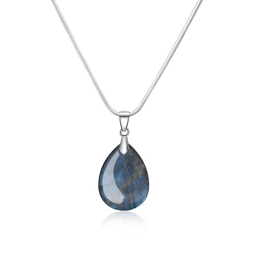 Necklace - [コアイ]ドロップ型ラブラドライト雫水滴涙心願成就お守りパワーストーンペンダントメンズレディース