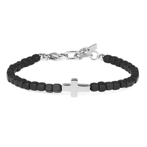 [GAVU][ガーブ]スクエアマットオニキス十字架パワーストーンブレスレットメンズ