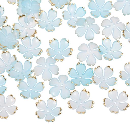 PATIKIL200個入りビーズキャップ花座座金花ビーズ19mm桜状アクリル製フラワーイヤリングアクセサリーパーツ手芸クラフトハンドメイドDIY材料宝石製作用スカイブルー