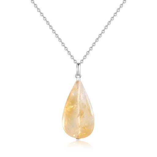 Necklace - [COAI][コアイ]ティアドロップシトリン11月誕生石パワーストーンネックレスレディース