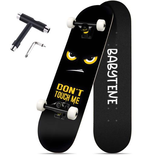 プロスケートボード31インチスケボーskateboardスケートスケボー子供大人プロフェッショナル初心者コンプリートABEC-1195Aホイール高精度8ティアデッキ漫画滑板-スケボーとTツール付き
