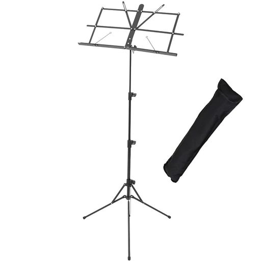 Music Stands - KCキョーリツ譜面台軽量アルミ製折りたたみ式コンパクト仕様MS-1AL/BKブラック(ソフトケース付属)