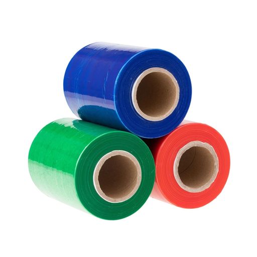 APMジャパン 梱包用ラップ(ミニストレッチフィルム) らくらくハンディラップ100 マルチカラー GREEN&BLUE&RED 幅10cmx150m巻 ラップ3個セット