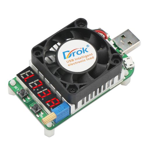 電力チェッカーDROKDC負荷バッテリテスタポータブルUSBモニタインテリジェント定電流放電抵抗電力抵抗キット(4A25V25W)