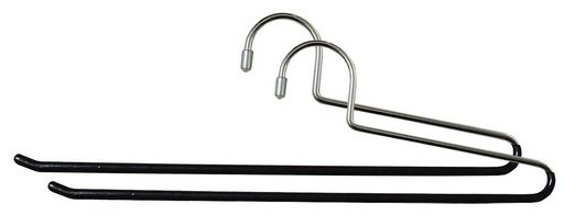 シンコハンガー(Shinkohanger)すべらないハンガースラックスハンガーPVC2本セットブラックパンツマフラーストールデニムネクタイ収納滑り止め滑らない滑り落ちない省スペース押入クローゼ…