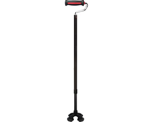 サイズ/長さ70~90cm(9段階/2.5cm)、グリップ長さ:11.5cm、ベース部:幅12.4x奥行10.5cm パイプ径/上部:2.0cm、下部:1.8cm 重さ/520g 材質/シャフト:耐食アルミ、脚部:GF強化ナイロン樹脂、グリップ:PP+エラストマー、ネック:スチール 付属品/ストラップ
