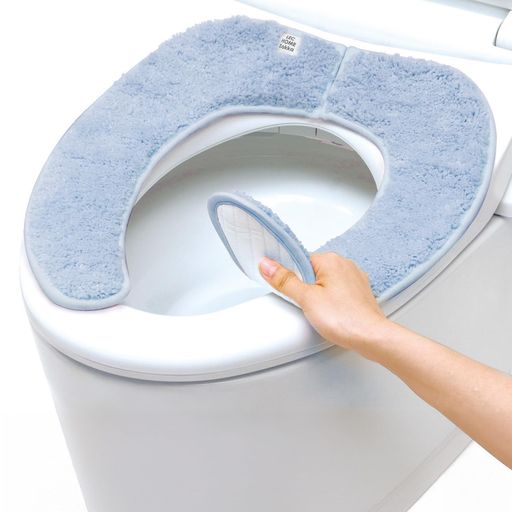 レック ぴたQ 吸着 べんざシート 極上もこふわ タフト生地 (ブルー) 全型対応/貼る...