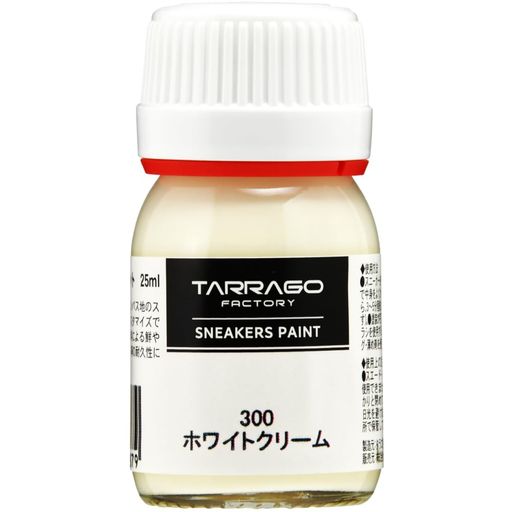 【スニーカーペイントとは?】絵を描く、色を塗るなどして、世界に一つだけのオリジナルデザインのスニーカーを作れる専用塗料です。 【タラゴ スニーカーペイントが選ばれる理由】キズやスレによる色落ちもしっかり着色カバー。新品の美しさを取り戻します。カラーバリエーションは60色以上。スニーカーのオリジナルカラーを再現することが可能です。 【世界中のカスタムアーティストが推奨】ムラなく塗れる「伸びの良さ」、曲げても割れない「柔軟性」、美しく再度の高い「発色の良さ」で絶賛されています。 【塗り替え・色補修にも】強力な補色力・カバー力で、靴、バッグ、財布、ソファなどの皮革製品全般の「塗り替え」や「色補修」にも適しています。 【使い方は簡単】筆やスポンジで塗るだけ。筆やパレットは水洗いでOK! 乾いた後に専用のコーティング剤を塗れば、さらに割れや剥がれが起きにくくなります。