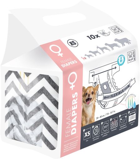 M-PETS(エムペッツ) 犬 おむつ カバー マナーパンツ 女の子用オムツ XSサイズ 10枚【ペティファーム】吸収力バツグン 犬用