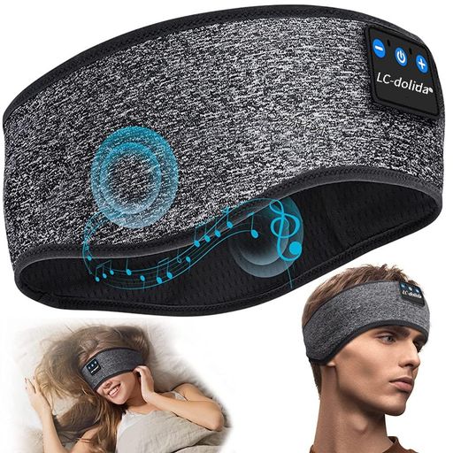 LC-dolidaオーバーヘッドホンヘッドバンドヘッドホン睡眠用ヘッドバンドBluetooth5.4ヘッドフォンスリープワイヤレスイヤホンスポーツ柔らかい吸汗速乾性HiFiサウンド防音イヤーマフ