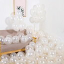 Senteriaバルーン風船ホワイトパールバルーン100個入り10インチゴム風船丸型光沢誕生日会結婚式卒業開店店舗装飾お祭り文化祭お祝い記念日イベントハッピーバースデーパーティー