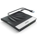 Unitek外付けCD/DVDドライブUSB3.0/TypeCポート付きポータブルドライブ読み込み・書き込み【Windows11/10/8/7・MacPro/Air・MacBook・Linuxなどに対応】薄型超高速軽量コンパクト