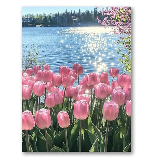 LOMSIOYダイヤモンドアートキット大人用チューリップダイヤモンドアート花の海ラウンドフルドリルクリスタルラインストーンクラフトホームウォール装飾のための宝石芸術30x40cm