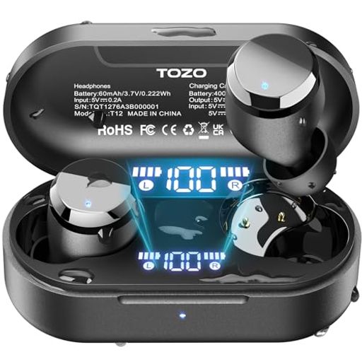 TOZOT12ワイヤレスイヤホン2025極上の音体験迫力かつ繊細な音LEDディスプレイ電池残量表示防水性能ENCノイズキャンセリングカスタムEQ専用アプリ対応タッチ制御最大55時間の再生Bluetooth自動… TOZOT12ワイヤレスイヤホン2025極上の音体験迫力かつ繊細な音LEDディスプレイ電池残量表示防水性能ENCノイズキャンセリングカスタムEQ専用アプリ対応タッチ制御最大55時間の再生Bluetooth自動…