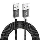 USB2.0ケーブルオスオスA-Aタイプ両端コード高速転送アルミシェルとナイロン編みHDD、TVBOX、カメラ、DVDプレーヤー、プリンタ、モデムなどと互換性あり1M(2)