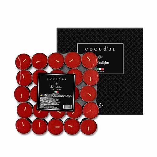 COCODORココドールティーライトキャンドル25個入りブラックチェリー(BlackCherry)約3-5時間持続イタリ..