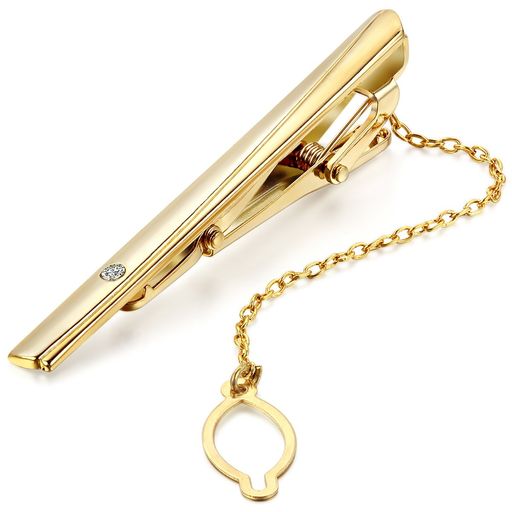 JewelryWe合金ビジネスシンプルゴールドネクタイピンタイバー結婚式二次会誕生日プレゼントや父の日ギフにも