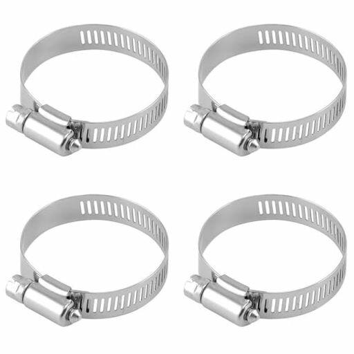 LIANHATAホースバンド4個セット強力オールホースクランプ強力固定調整可能ステンレス鋼ネジタイプホー..