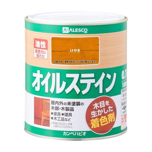 【乾燥・塗重時間】【20°C】乾燥時間:約 1 時間 塗重時間:約 4 時間以上 【冬期】乾燥時間:約 2 時間 塗重時間:約 8 時間以上 【塗り面積(2回塗り)】100ml:平方メートル:約 1.5 ~ 1.8 m2 タタミの広さ:約 1 枚分 300ml:平方メートル:約 4.5 ~ 5.4 m2 タタミの広さ:約 3 枚分 0.7L:平方メートル:約 10 ~ 12 m2 タタミの広さ:約 7 枚分 1.6L:平方メートル:約 24 ~ 28 m2 タタミの広さ:約 17 枚分 【特長】 ■[鮮やかな着色仕上げ]木目の美しさを生かした鮮やかな着色仕上げが出来ます。 ■[屋外にも対応]屋外での使用も可能です。 ■[着色力&amp;耐久性]着色力と耐久性に優れた油性着色剤です。