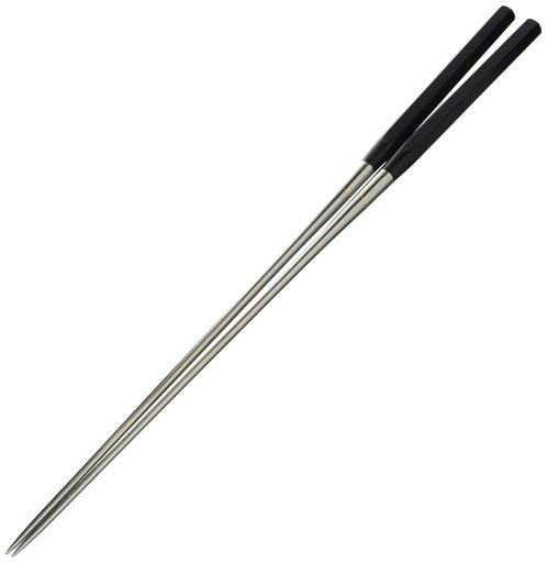 本焼ステンレス黒合板六角柄盛箸 240mm