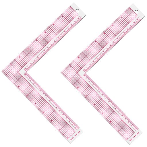 Rulers, Measures - KDSSYFTL字型裁縫定規内側16.5cm外側8インチプラスチック製パッチワーク用裁縫道具ハンドツールDIY衣料アパレルデザイン用(2個セット)