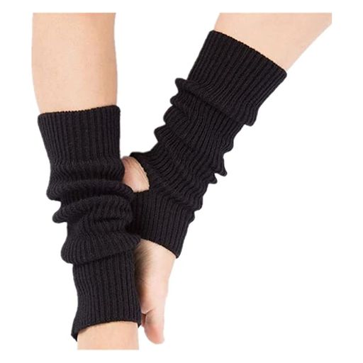 [Kingsie]ソックスヨガレデイースレッグウォーマー足首ウォーマー靴下ニットヨガソックス運動防護防寒冷え対策指なしスポーツかかと開きつま先開き43cm(ブラック)の商品画像