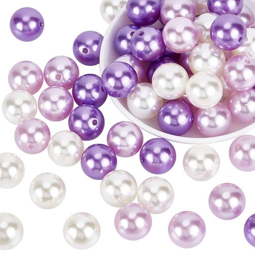 PHPandaHall60個セットパールビーズ大粒20mm丸大ビーズアクリルビーズミックスカラー特大パールパーツアクセサリーハンドメイドパーツ素材材料ブレスレットネックレス副資材室内の飾り手…