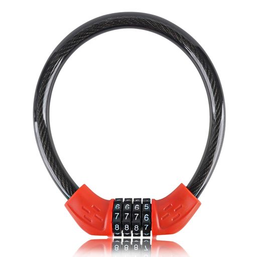 [製品仕様]:4桁ダイヤル式のワイヤーロック。長さ:680mm ワイヤー直径:Φ11.5mm。重量:約160g [安心の高品質素材]:自転車ロックは高品質の材料で作られ、外層は高品質のPVCで包まれ、防雨、防水、防錆です。 太いスチールワイヤーで作られたロックは耐久性があり、効果的に盗難防止の役割を果たし、所有者の財産を守ることができます。 [4桁コンビネーションロック]:4桁のコンビネーションダイヤルは、通常の錠前よりも桁数が多いので、コードの組み合わせが多く、より安全で確実です。また、お気に入りの番号や使い慣れた番号をコードとして設定できるので、番号を忘れる心配もありません。 [携帯便利]:軽量でコンパクトで持ち運びに便利です,ダイヤル式で鍵がないので、ロングライドやツーリングにも使いやすいです。ダイヤル式のワイヤーロックとなっているため、短時間の駐輪で目を離す際でもお手軽にロックしていただけます。 [パスワード変更が簡単]:初期パスワードは(0000)です。ドアのロックを解除するには、コンビネーションディスクの数字をハイライトされたマークに合わせるだけで、簡単にロックが解除されます。