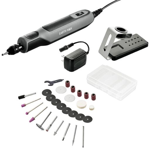 高儀 ホビールーター スタンド付 HRT-1802A EARTH MAN ミニルーター リューター ペン型 工具 ビット バフ 砥石 セット 彫刻 金属 研磨 切断 模型 工作 コンセントタイプ 無段階スピードコントロ…