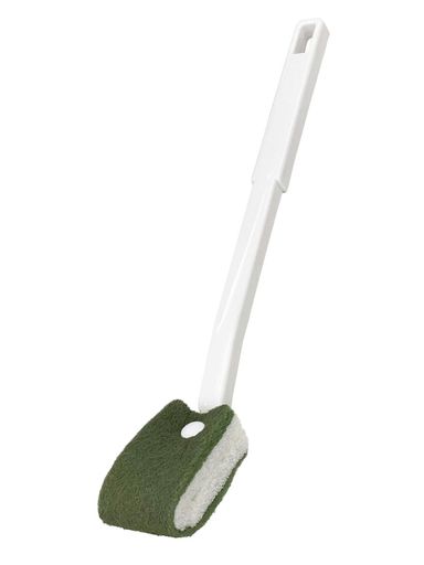 商品サイズ:縦36cmx横5.0cmx奥行6.0cm 素材:(柄)ポリプロピレン/(頭)ナイロン・ポリエステル不織布(研磨材入)、ポリエステル不織布、ポリプロピレン カラー:ホワイト 原産国:中国 ガンコな汚れを落とす!