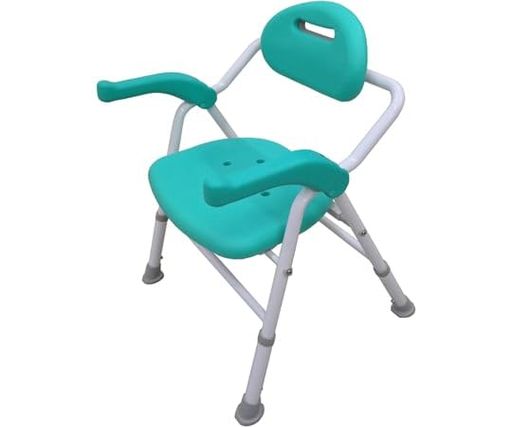 サイズ/幅54x奥行51~58.5x高さ71~81cm、折りたたみ時:奥行22x高さ82~92cm、座面:幅42x奥行37.5cm、座面高:37.5~46.5cm(6段階/1.8cm)、ひじ掛け高:20cm 重さ/4.3kg 材質/背もたれ・座面:ポリエチレン、座面パッド・背もたれパッド・肘かけ:EVA、脚パイプ・高さ調整パイプ:アルミニウム、脚ゴム:合成ゴム、金属部品:ステンレス 最大使用者体重/100kg