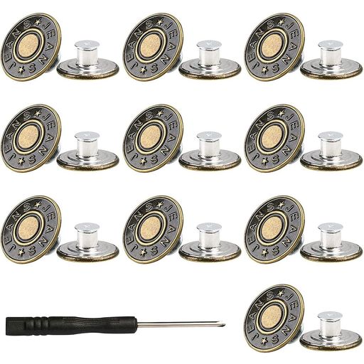 Button - ウエスト調整ボタンジーンズボタン10個入りリムーバブルフラットボトムノーネイル縫い目のないボタンメタルボタン