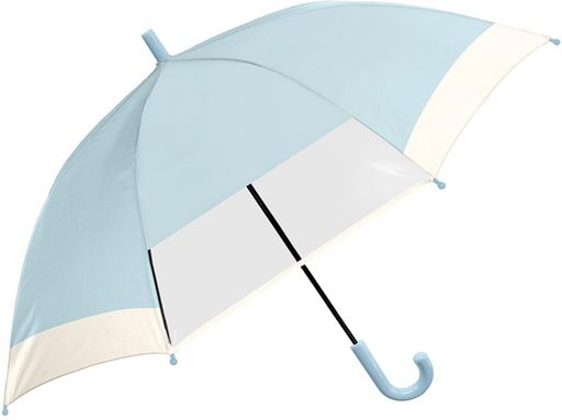 クラックス CRUX 長傘 子供傘 日傘 手開き 晴雨兼用 50cm UVカット100% 遮光率100% 遮熱効果 バイカラー ライトブルー 名前欄付き 136998