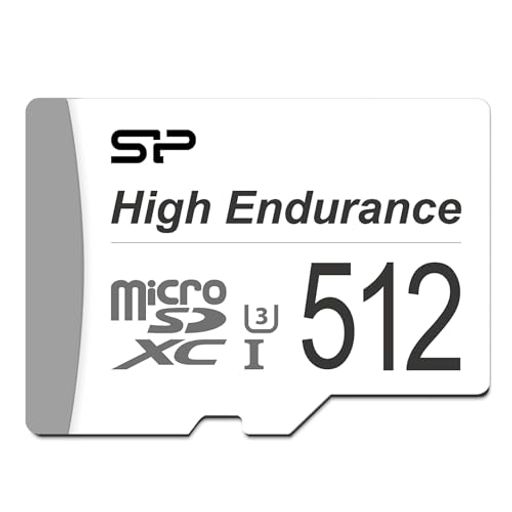 シリコンパワー 512GB 高耐久microSD カード UHS-I microSDXC class10 UHS-1 U3 V30 A1 4K対応 繰り返し録画 ドラレコ 監視カメラ SDアダプター付き SP512GBSTXDV3V1HAD