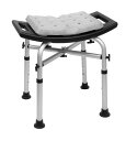 KMINA-シャワーチェア(150kg)コンフォートシャワースツ、シャワーチェア足ゴム、シャワーチェア介護背もたれなし、風呂椅子クッション付き、シャワーチェアコンパクト黒、必要なツール…