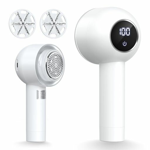 BCQ毛玉取り電動けだまとり【2025年アップグレード版】高速回転する6枚刃3段階調節LEDディスプレイ省エ..