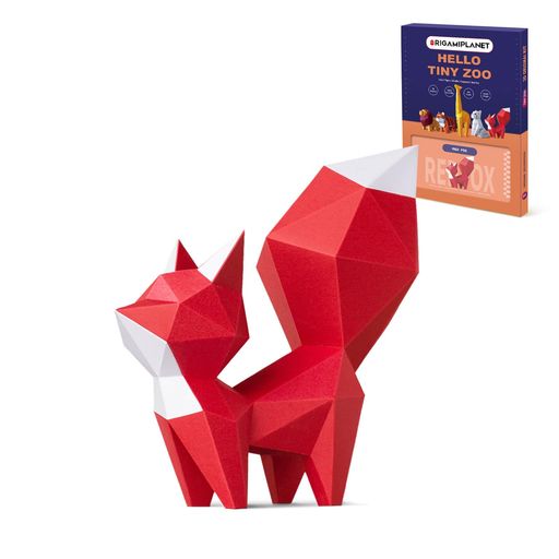 ORIGAMIPLANET Red Fox キツネ立体折り紙ペーパークラフトキット、3D紙彫刻家の装飾のための創造的な手作りのペーパーアート、ユニークなDIY動物モデルペーパークラフトセット女の子ティーン…