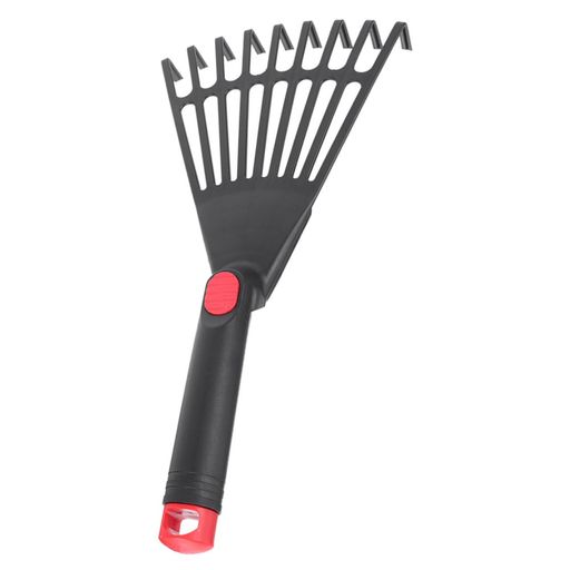 SEWACC園芸用熊手プラスチック製小型ガーデンリーフレーキハンドル付き軽量34Cm家庭用落ち葉掃除花壇手..