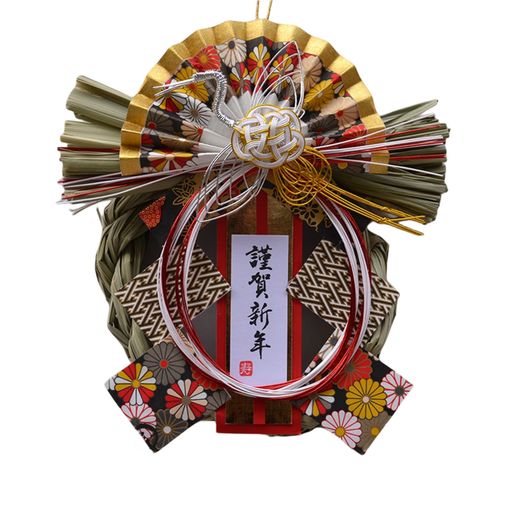 ILLIDAN正月飾りしめ縄飾りリースドア飾り玄関用注連縄〆縄お正月おしゃれ縄職人手造り神棚用謹賀新年迎春新春年末年始準備21cmx24cmC42-1272(3)