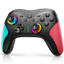 SWITCHコントローラーTURBO連射機能マクロ機能背面ボタン付き9色RGBライト1000MAH大容量BLUETOOTH無線接続スイッチコントローラージャイロセンサー搭載4階段HD振動スリープ解除プロコン(2)