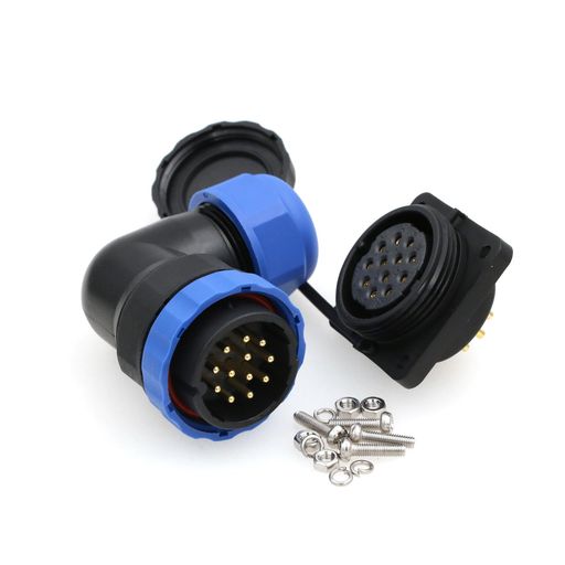樂天商城 - ZBLZGPL字型SD2828mm正方形防水IP68航空LEDコネクター電源プラグソケットバルクヘッドオスメスコネクタ(12ピン10A380V)
