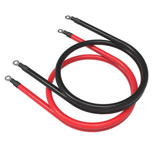 SHIERLENG35mm22AWG1mゲージの赤+黒の純銅電池ケーブルパワーインバーターワイヤーセット、ラグ付き10m..