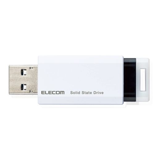 読み込み最大600MB/s、書き込み最大500MB/sの高速データ転送を実現するUSB3.2(Gen2)対応外付けポータブルSSDです。※USB3.2(Gen2)でご使用になるには、機器側がUSB3.2(Gen2)に対応している必要があります。 重さ約11g、幅57.7x奥行き20x高さ10.5mm(コネクター収納時)と圧倒的な小ささを実現し、持ち運びや収納にも便利なUSBメモリサイズです。 USB3.1(Gen2,Gen1)/USB3.0/USB2.0への下位互換が可能で、そのまま接続可能です。 PlayStation(R) 4、PlayStation(R) 4 Pro、PlayStation(R) 5※に接続し、ゲームデータを外付けSSDに保存することで、ゲームの起動時間やセーブデータのロード時間が短縮され、より快適なゲームプレイが可能です。※PlayStation(R) 5で使用する場合はPlayStation(R) 4のソフトプレイ時のみとなります。