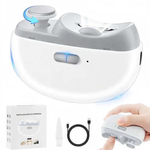 【爪切り&amp;爪磨きで1台2役】2026最新型電動爪切りは爪切りと爪磨きの1台2役となり、深爪防止安全刃で素早くも爪を削れるので、爪切りが嫌がる子供、爪切りが不器用の方、視力・握力が低下してきた高齢者や、介護中の方用にぴったりです。従来の爪切りにありがちな「力加減が難しい」「深爪しやすい」「切りにくい形がある」といった悩みを解決しました。ボタンの長押しだけで起動でき、扱いやすいです。 【2段階速度調節・LEDライトで綺麗な仕上がり】爪の硬さや好みに合わせて、2段階のスピード調節が可能です。高品質ステンレス刃の目が細かいので、爪の断面が滑らか、バリや白みもなくて、綺麗に仕上がります。LEDライトが搭載し、暗い場所でも指先の状態を確認できます。 【全年齢向け!安全スイッチ&amp;静音設計!】人間工学を基づいて、爪切りの刃が曲がった溝の中に隠れ、不意に傷つけるリスクを完全に防止できます。30dB以下の超静音設計で、不気味な振動、機械音や摩擦熱を一切感じないので、眠っている赤ちゃんから高齢者まで幅広く使えると電動爪切りです。安全ロック機能もあるため、子供が誤って怪我をする心配もなしです。