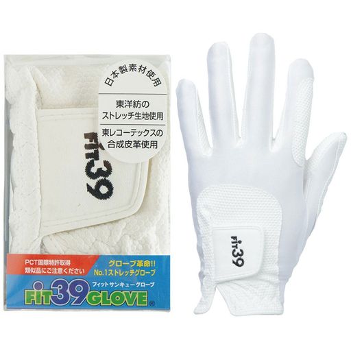 ミックゴルフ(MIC 39 GOLF)FIT39 グローブ 左手用 Lサイズ 白/白