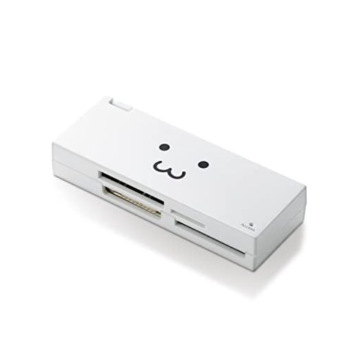 ELECOM メモリリーダライタ ケーブル収納 SDXC対応 SD+MS+XD対応 ホワイトFACE MR-C23WHF1