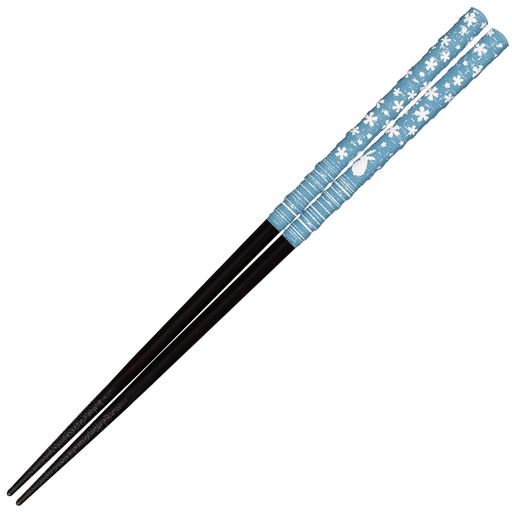 サンライフ箸食洗機対応大人長い23cm春めきうさぎ天然木青日本製H-06720