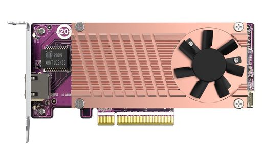 QNAP(キューナップ) パフォーマンス を向上させる、2 x PCIe Gen3 NVMe SSD & 1 x 10GbE ポート 拡張カード QM2-2P10G1TB / 国内正規流通品 silver